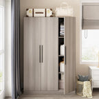 Large Wardrobe Armoire Wooden Closet with 3 Doors for Bedroom Hanging
