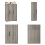 Large Wardrobe Armoire Wooden Closet with 3 Doors for Bedroom Hanging