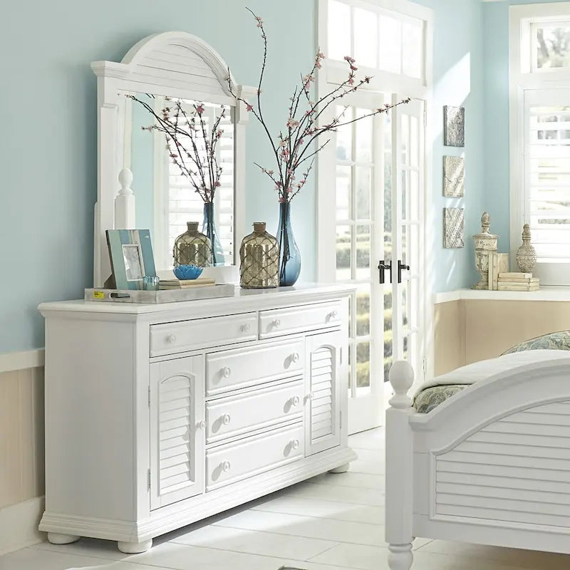 Summer House I Oyster White 2 Door 5 Drawer Dresser