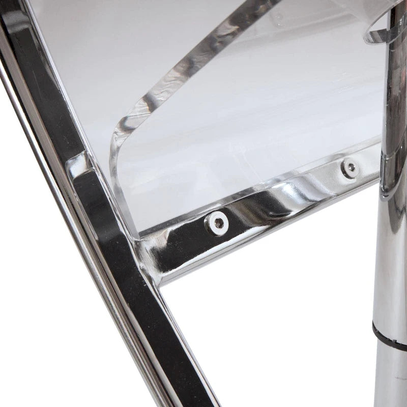 Napoli Clear Acrylic Height Adjustable Bar Stool - Modern Transparent Swivel Counter Height Chair for Kitchen or Home Bar