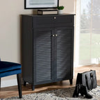 Contemporary 5-shelf/1-drawer Wood Shoe Storage Cabinet
