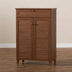 Contemporary 5-shelf/1-drawer Wood Shoe Storage Cabinet