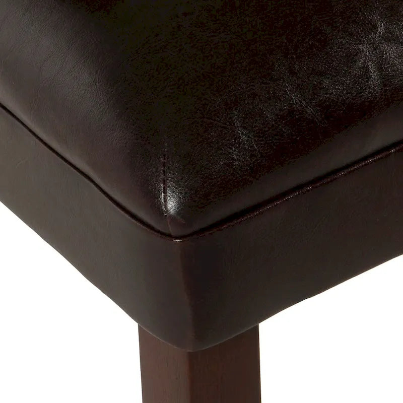 Homepop Parsons Dining Chair - Brown Faux Leather - set of 2