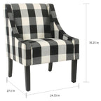 HomePop Modern Swoop Accent Chair - Black Plaid