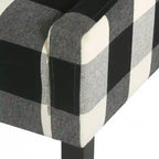 HomePop Modern Swoop Accent Chair - Black Plaid