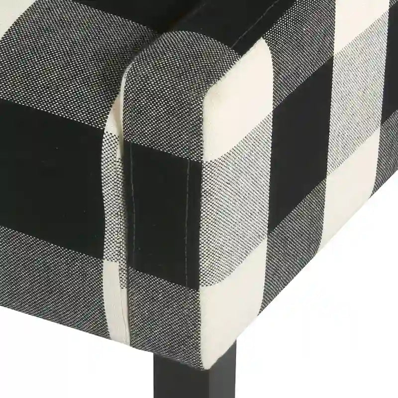 HomePop Modern Swoop Accent Chair - Black Plaid