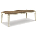 Signature Design by Ashley Realyn White / Light Brown 9-Piece Dining Package