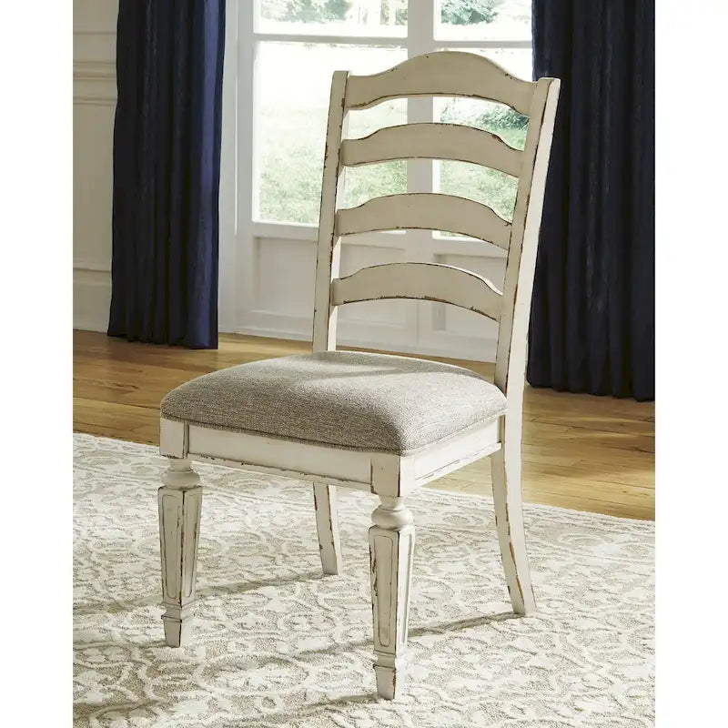 Signature Design by Ashley Realyn White / Light Brown 9-Piece Dining Package