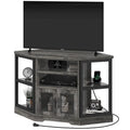 Moasis Farmhouse Corner TV Stand for TVs up to 55  Wood TV Media Console Entertainment Center