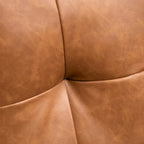 HOMCOM 51  Wide Double Sofa with Armrest, 2-Seater Tufted PU Leather and Pocket Spring Sponge Padded Cushion, Brown