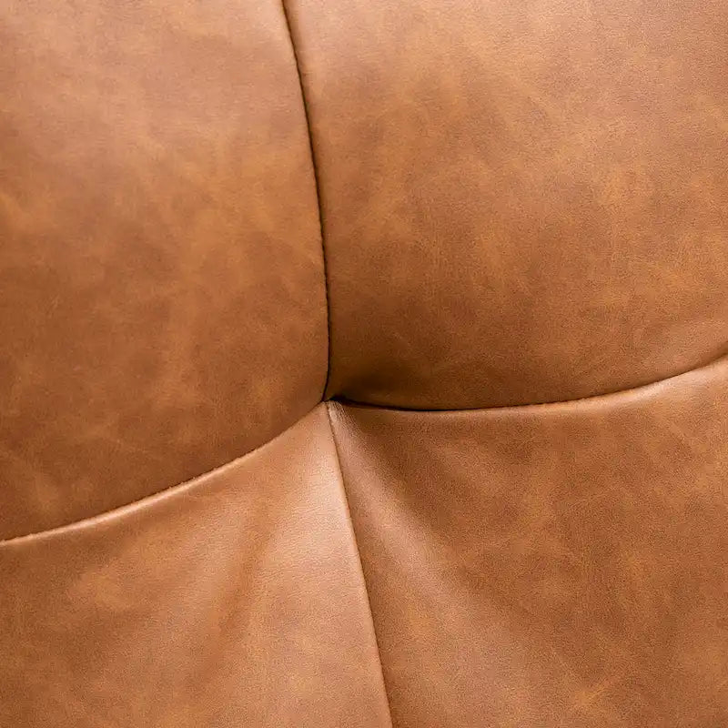 HOMCOM 51  Wide Double Sofa with Armrest, 2-Seater Tufted PU Leather and Pocket Spring Sponge Padded Cushion, Brown