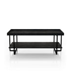 Alivia Rustic Black 47-inch Steel 1-Shelf Coffee Table by Furniture of America