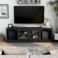 DH BASIC Transitional Espresso 62-inch TV Stand with Storage by Denhour