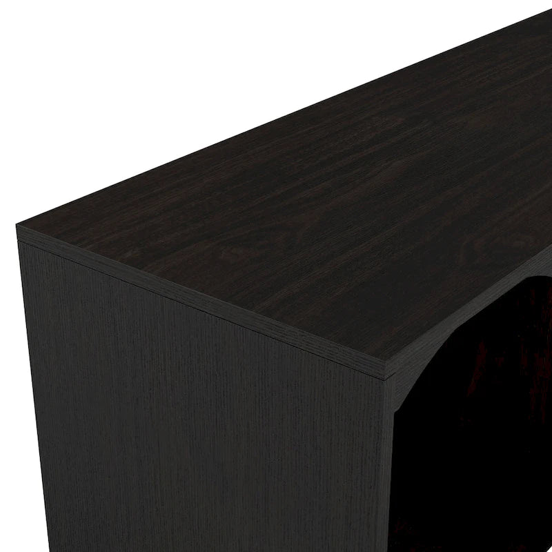 DH BASIC Transitional Espresso 62-inch TV Stand with Storage by Denhour