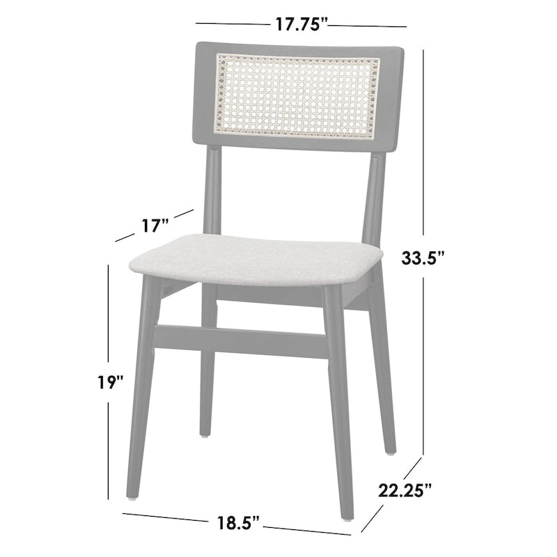 Lifestorey Whitney 6-piece Cane Dining Set with Bench