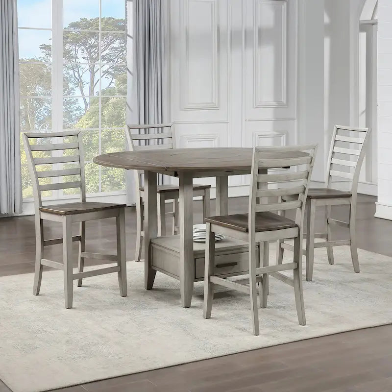 Steve Silver Two-tone Drop Leaf Counter Height Dining Table