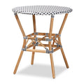 Tavor Classic French Black &White Weaving/ Natural Rattan Indoor and Outdoor Dining Table