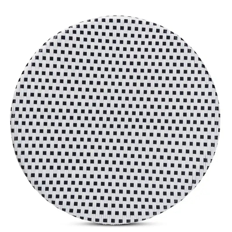 Tavor Classic French Black &White Weaving/ Natural Rattan Indoor and Outdoor Dining Table