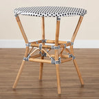 Tavor Classic French Black &White Weaving/ Natural Rattan Indoor and Outdoor Dining Table