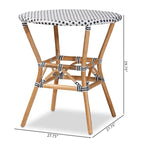 Tavor Classic French Black &White Weaving/ Natural Rattan Indoor and Outdoor Dining Table