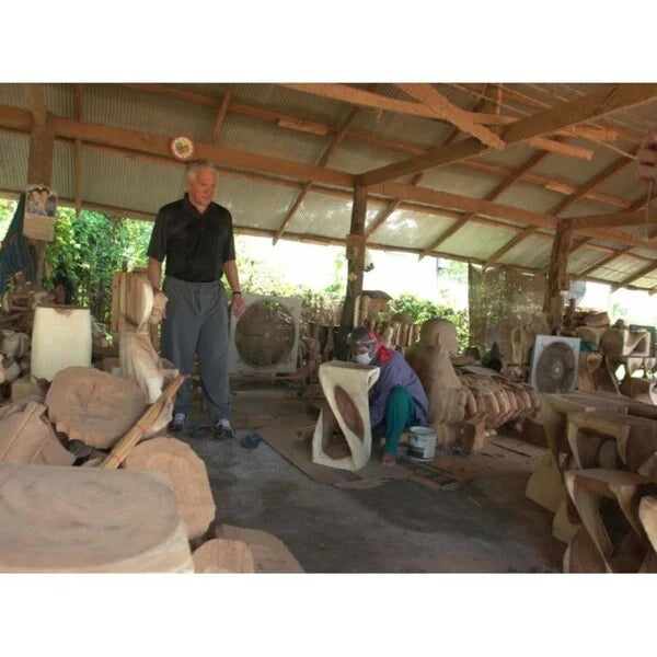 Haussmann Original Wood Twist Stool 12 X 12 X 20 In High Oak Oil - 12 x 12 x 20