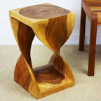 Haussmann Original Wood Twist Stool 12 X 12 X 20 In High Oak Oil - 12 x 12 x 20
