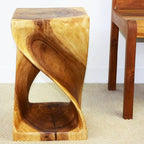 Haussmann Original Wood Twist Stool 12 X 12 X 20 In High Oak Oil - 12 x 12 x 20