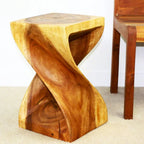 Haussmann Original Wood Twist Stool 12 X 12 X 20 In High Oak Oil - 12 x 12 x 20
