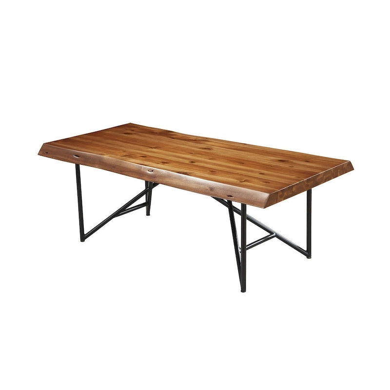 Alpine Furniture Live Edge Coffee/Cocktail Table - Light Walnut - 50 Wx25.5 Dx18 H