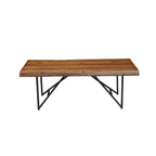 Alpine Furniture Live Edge Coffee/Cocktail Table - Light Walnut - 50 Wx25.5 Dx18 H
