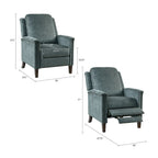 Madison Park Cecile Blue Push Back Recliner