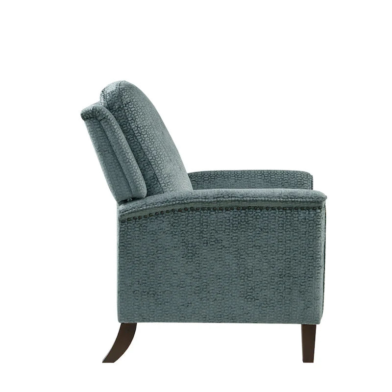 Madison Park Cecile Blue Push Back Recliner