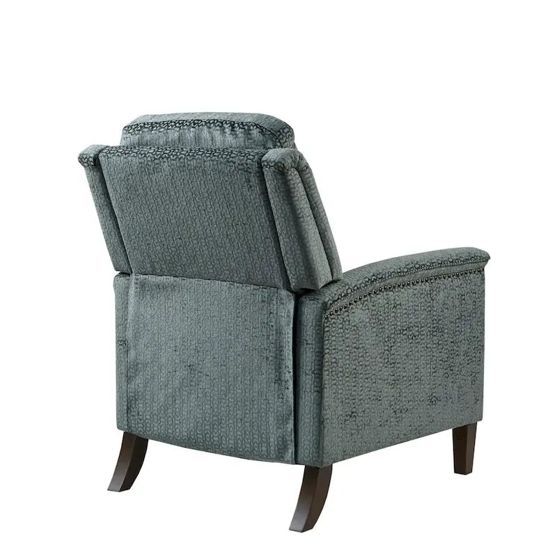 Madison Park Cecile Blue Push Back Recliner