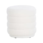 Hawley White Round Sherpa Ottoman