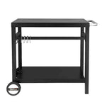 Royal Gourmet Double Shelf Movable Dining Cart Work Table with Handle,Black