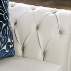 Addae Glam White Fabric Tufted 2-Piece Sofa Set by Furniture of America