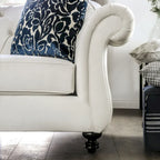 Addae Glam White Fabric Tufted 2-Piece Sofa Set by Furniture of America