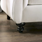 Addae Glam White Fabric Tufted 2-Piece Sofa Set by Furniture of America