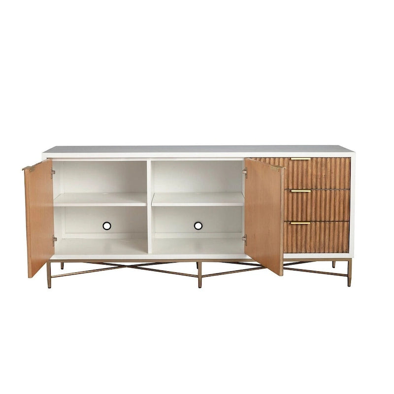 Origins by Alpine Larsen TV Console in White - 64 inches in width