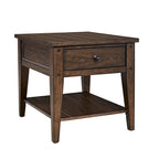 Liberty Furniture Lake House Accent End Table Rustic Brown Oak
