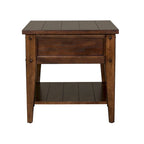 Liberty Furniture Lake House Accent End Table Rustic Brown Oak