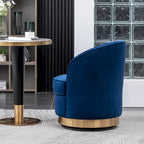 Roundhill Furniture Wania Contemporary Velvet Swivel Chair, Blue