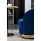 Roundhill Furniture Wania Contemporary Velvet Swivel Chair, Blue