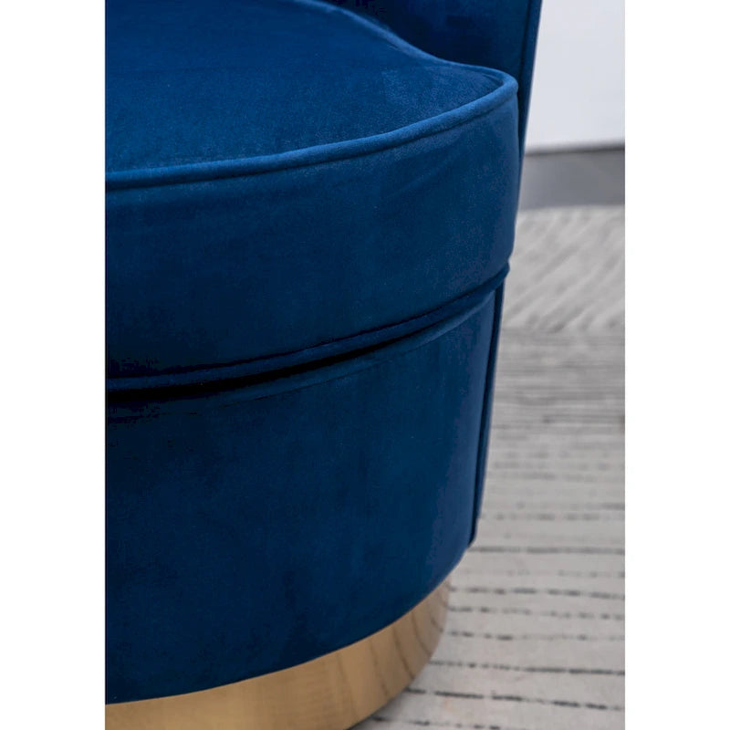 Roundhill Furniture Wania Contemporary Velvet Swivel Chair, Blue