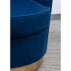 Roundhill Furniture Wania Contemporary Velvet Swivel Chair, Blue