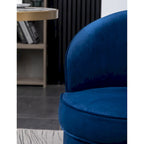 Roundhill Furniture Wania Contemporary Velvet Swivel Chair, Blue