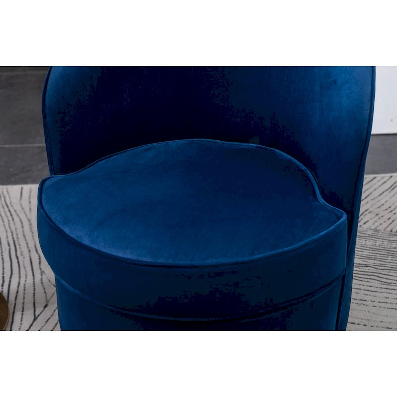 Roundhill Furniture Wania Contemporary Velvet Swivel Chair, Blue