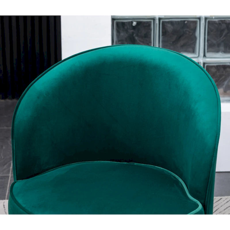 Roundhill Furniture Wania Contemporary Velvet Swivel Chair, Blue