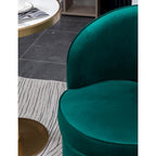 Roundhill Furniture Wania Contemporary Velvet Swivel Chair, Blue