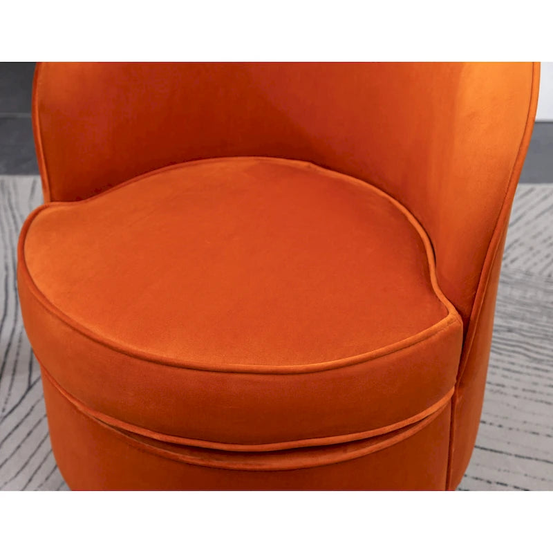 Roundhill Furniture Wania Contemporary Velvet Swivel Chair, Blue